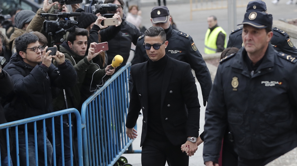 Cristian Ronaldo in court for tax evasion charge
