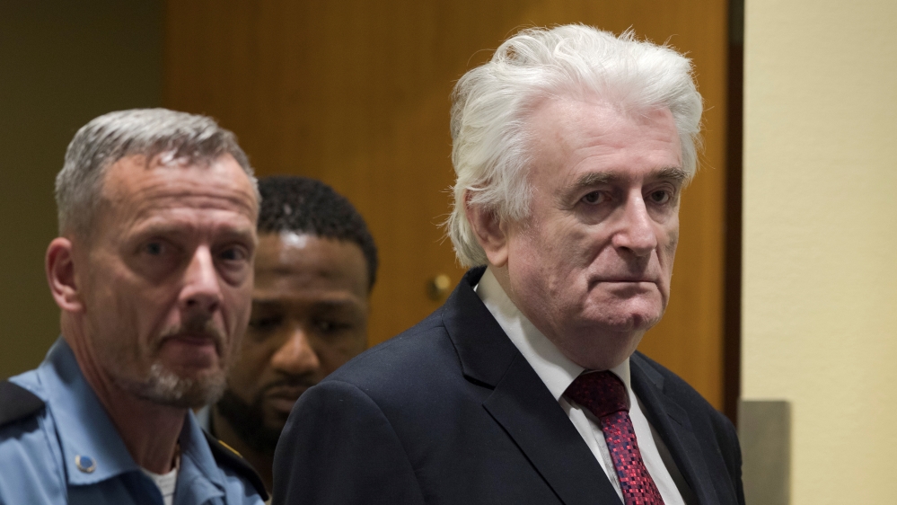Former Bosnian Serb leader Karadzic appears before the Appeals Chamber of the International Residual Mechanism for Criminal Tribunals ("Mechanism") ruling on a appeal of his 40 year sentence for war c