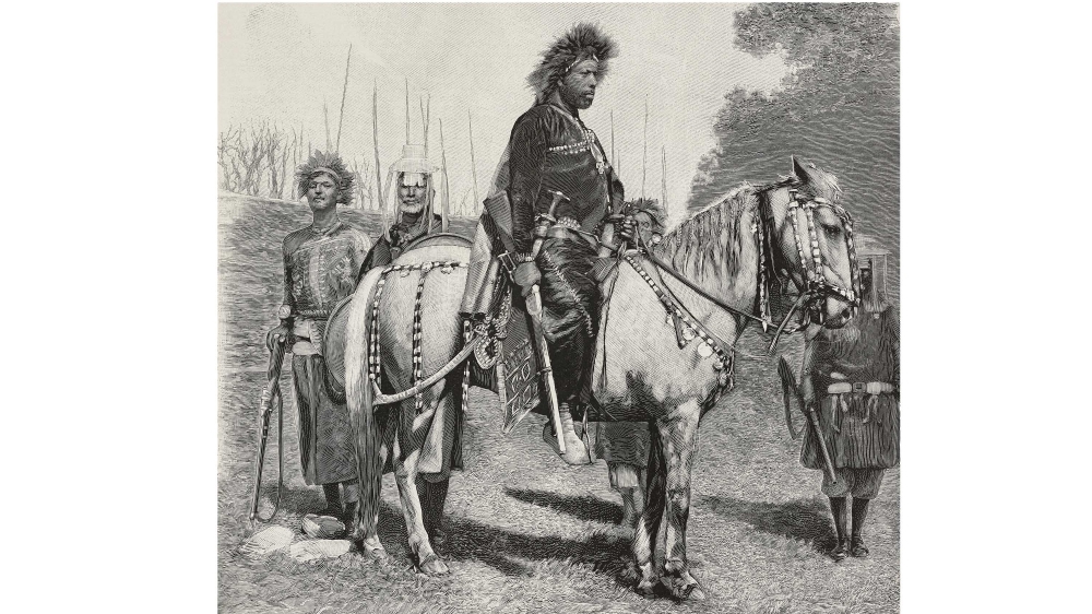 Emperor Menelik II (1844-1913) in a war costume - illustration by Thiriat from L'Illustration, No 2764, February 15, 1896 [File: Getty]