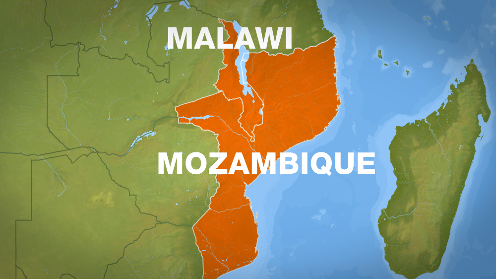 Malawi Mozambique map