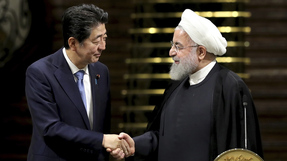 Abe has said it is ‘essential’ that Iran plays a ‘constructive’ role in ensuring peace and stability in the Middle East