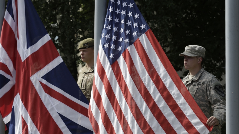 US and UK flags