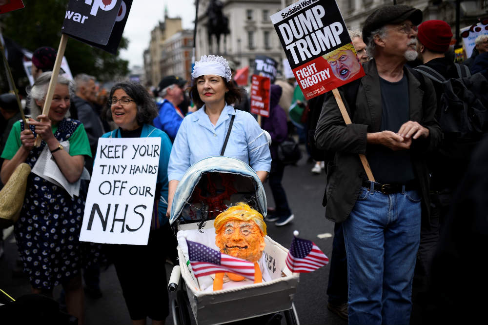 Trump protests reuters