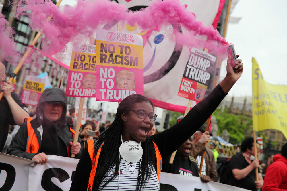 Trump protests reuters