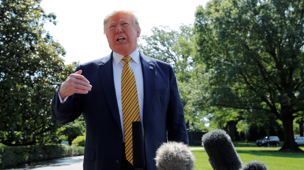 U.S. President Donald Trump departs for Camp David from the White House in Washington