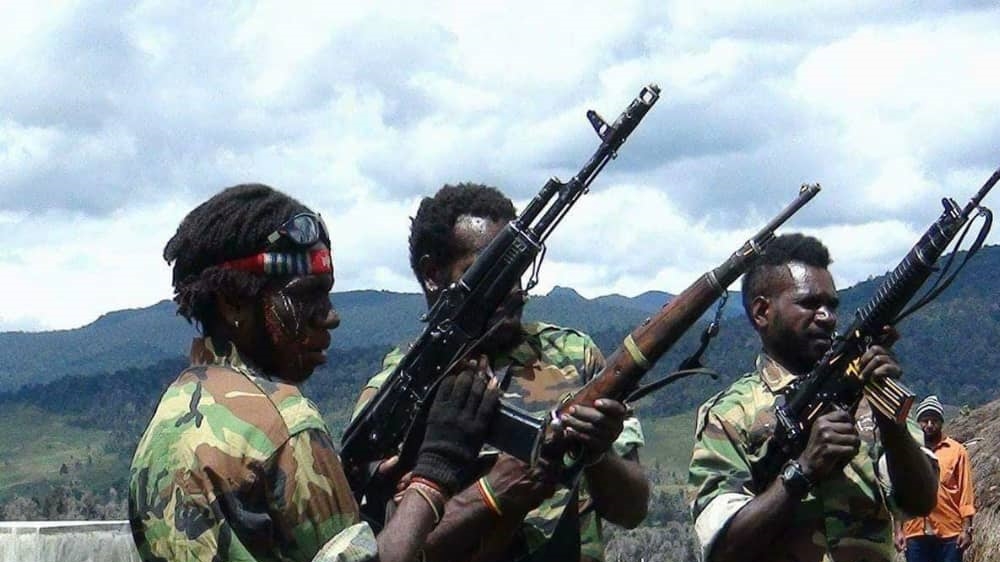Fighters from the West Papua Liberation Army, the largest rebel group in the territory in the far east of Indonesia where conflict has been rumbling for decades