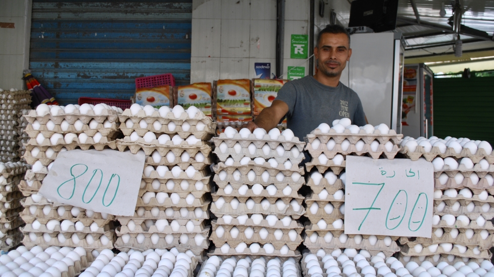 Khaled Maloui, 35, an egg vendor on a street corner Bizerte, isn’t sure if he will vote on Sunday, but if he does it won’t be for ‘the soup guy’ Karoui