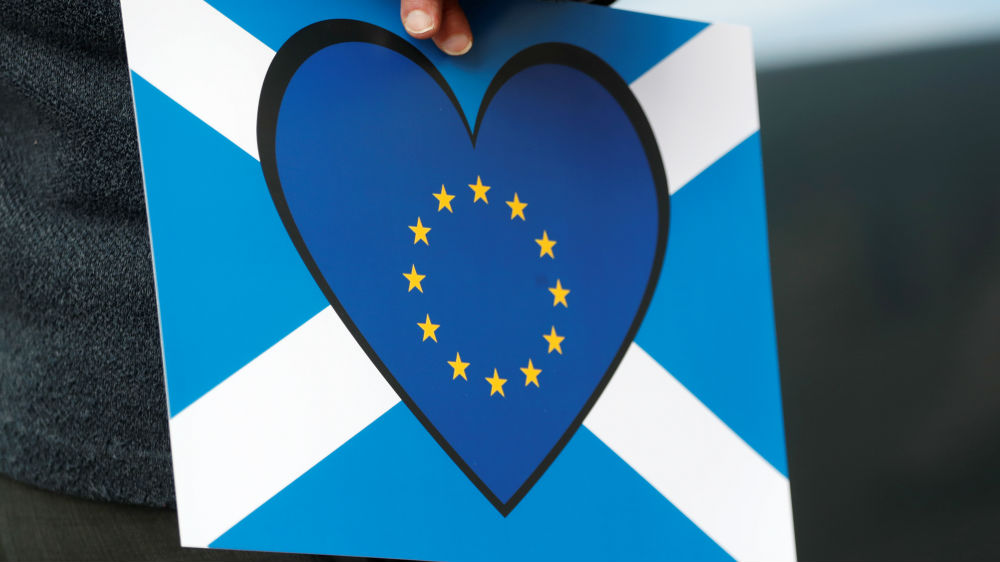 Euro love saltire flag scotland - reuters
