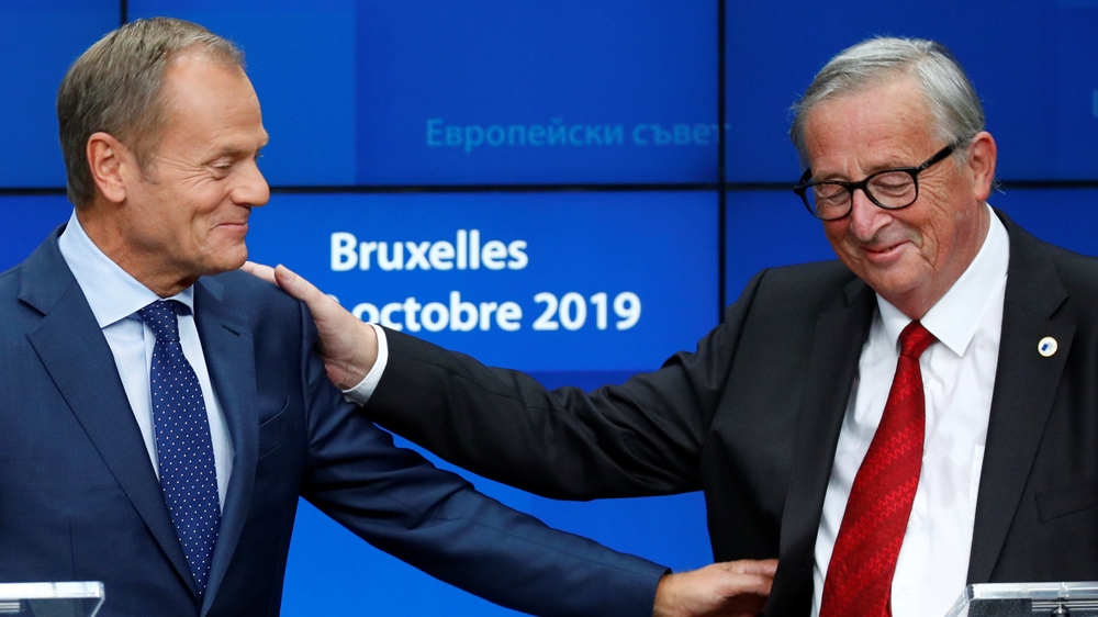 Tusk (left) and Juncker (right) both expressed personal sadness over the UK’s decision to leave the EU