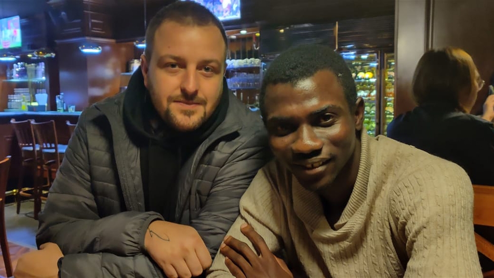 Moshood Afolabi, right, and Christopher Hannah, left, pictured in Mongolia [Courtesy of Christopher Hannah]