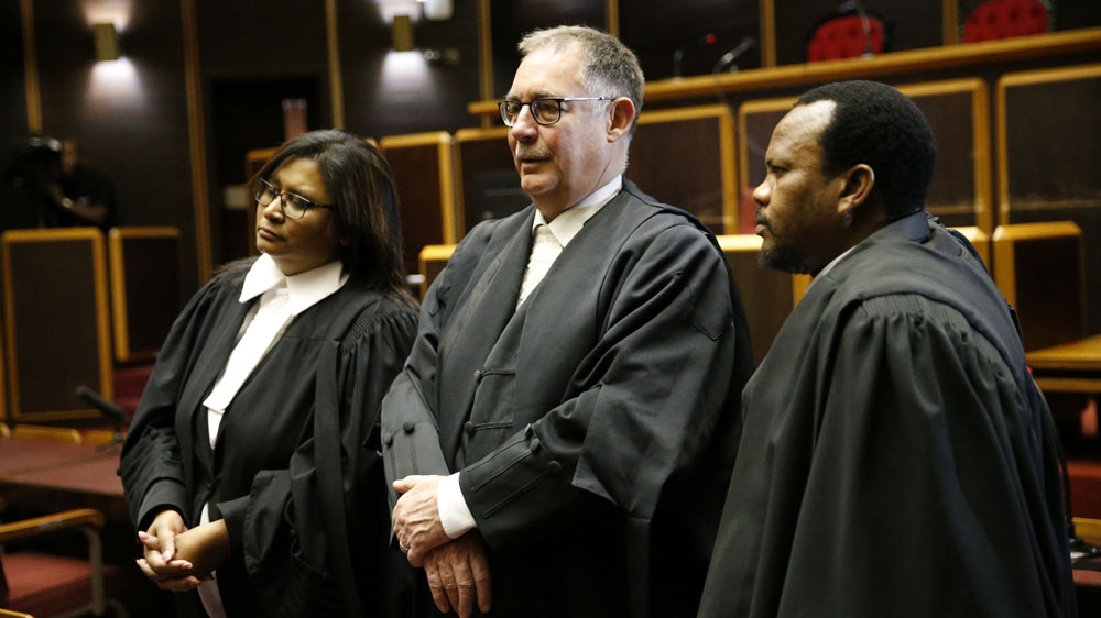 Billy Downer, centre, said the state would oppose any appeal made by Zuma’s team