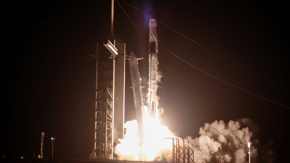 SpaceX Falcon 9 rocket carrying the Crew Dragon spacecraft