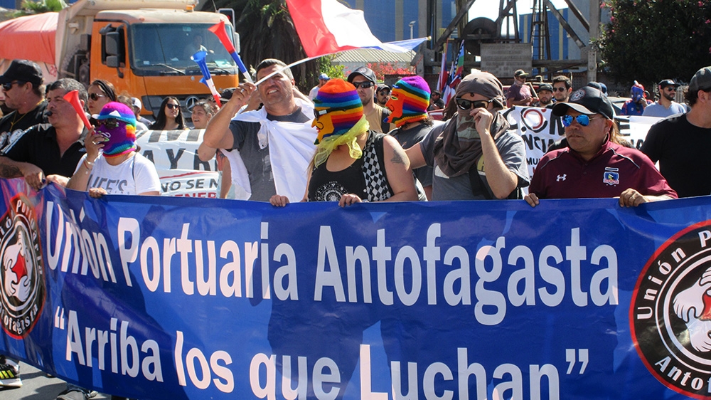 Dockworkers are on strike in Antofagasta and 23 other ports in Chile