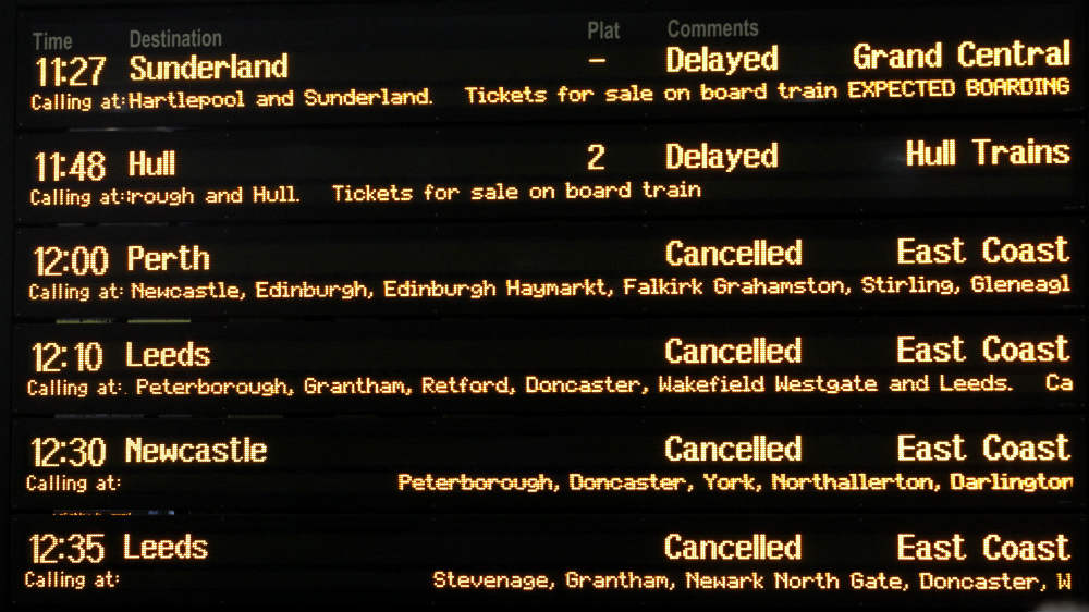 UK train delays - reuters