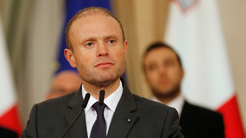 Maltese Prime Minister Joseph Muscat addresses a press conference after an urgent Cabinet meeting at the Auberge de Castille in Valletta, Malta November 29, 2019