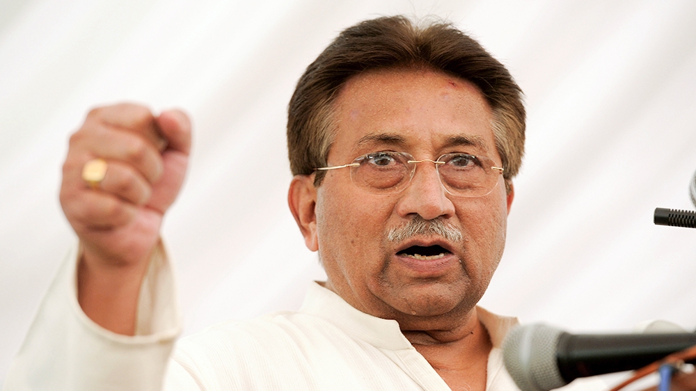 A file photograph dated 15 April 2013 showing Pervez Musharraf, former Pakistani President and head of the political party All Pakistan Muslim League, announces his party''s manifesto for general elec
