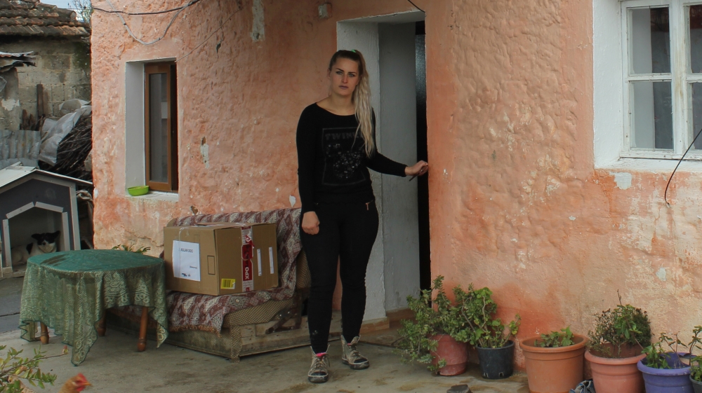 Irena Doci’s house is filled with cracks and partially collapsed walls
