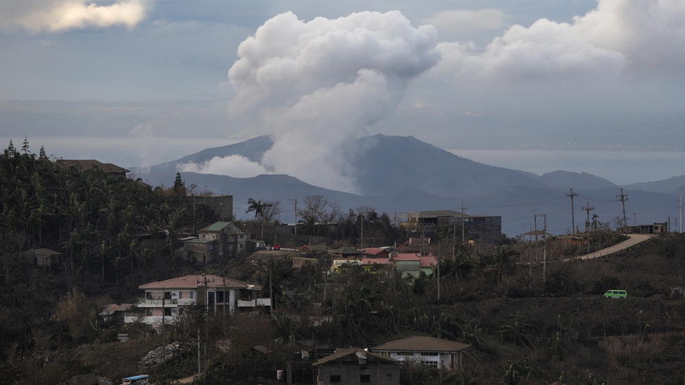 The Taal Volcano continues to spew ash as seen from Tagaytay