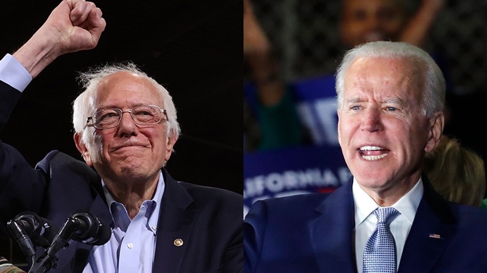 Sanders and Biden in a combination of images [Reuters]