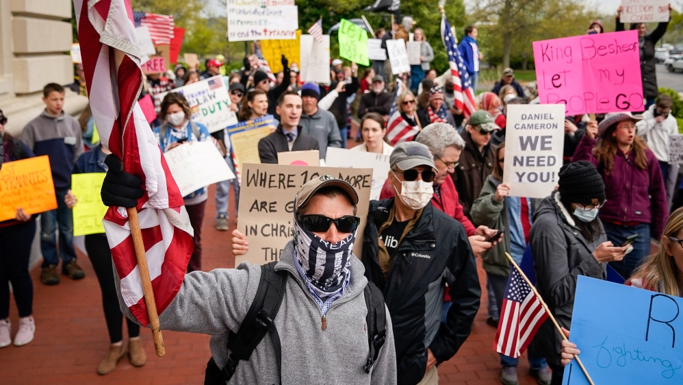Protesters rally in Kentucky against COVID-19 restrictions