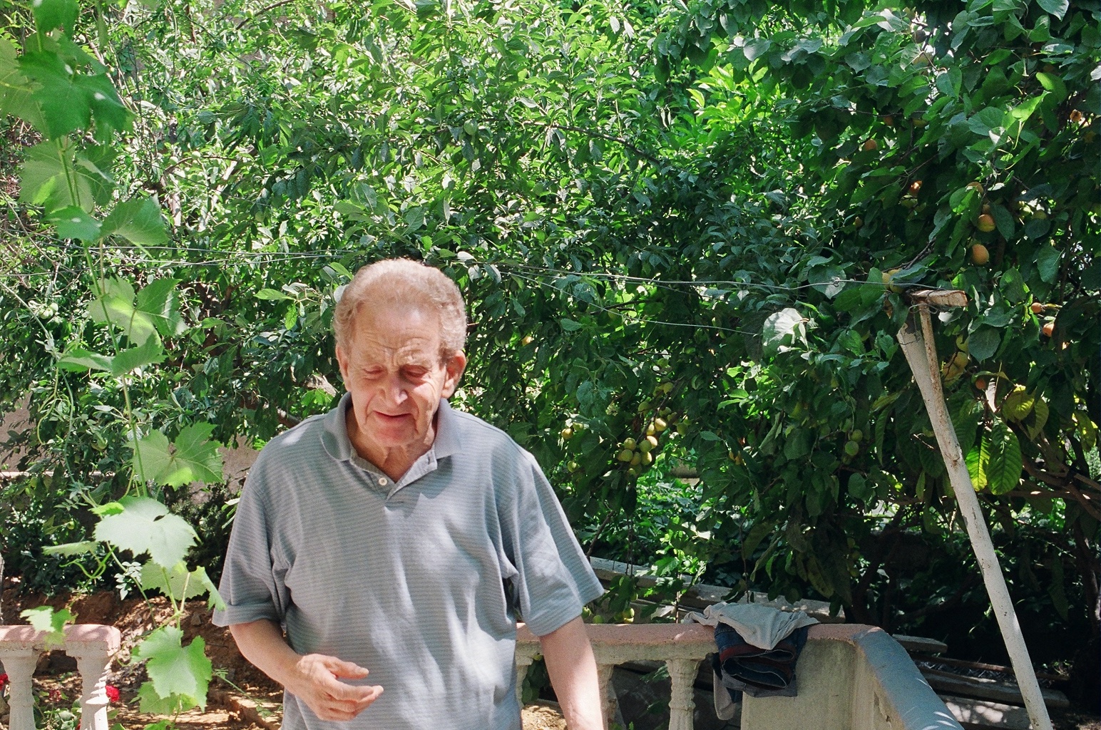 Nora’s grandfather in his back yard in Algiers [Photo courtesy of Nora Belblidia]