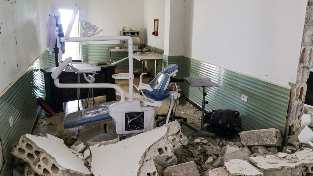A view shows the damage at a hospital after an airstrike in Deir al-Sharqi village in Idlib province, Syria April 27 2017. REUTERS/Ammar Abdullah