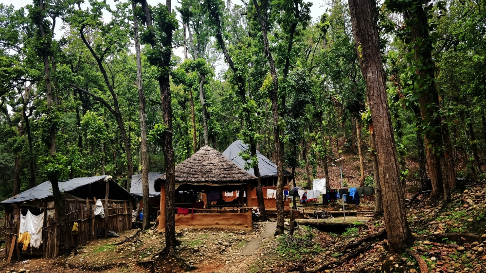 A typical Van Gujjar dera located in the Shivalik forests just outside of Dehradun