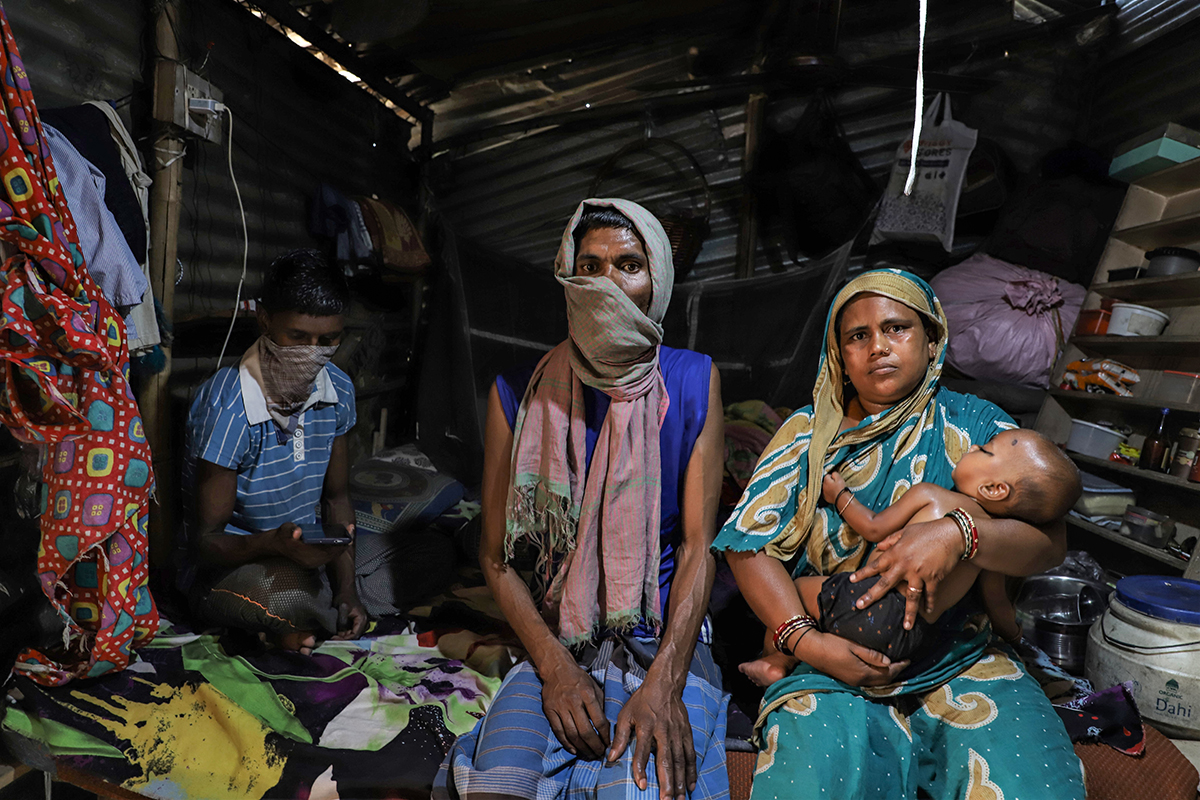 As most of the slum-dwellers contemplate to sell vegetables to earn the livelihood, and amongst them is a family of four headed by Abu Sheikh, 48, who works as an office cleaner in one of the MNCs in