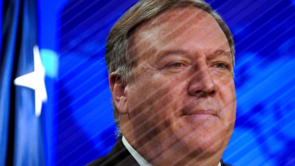 Pompeo speaks about the coronavirus disease (COVID-19) during a media briefing at the State Department