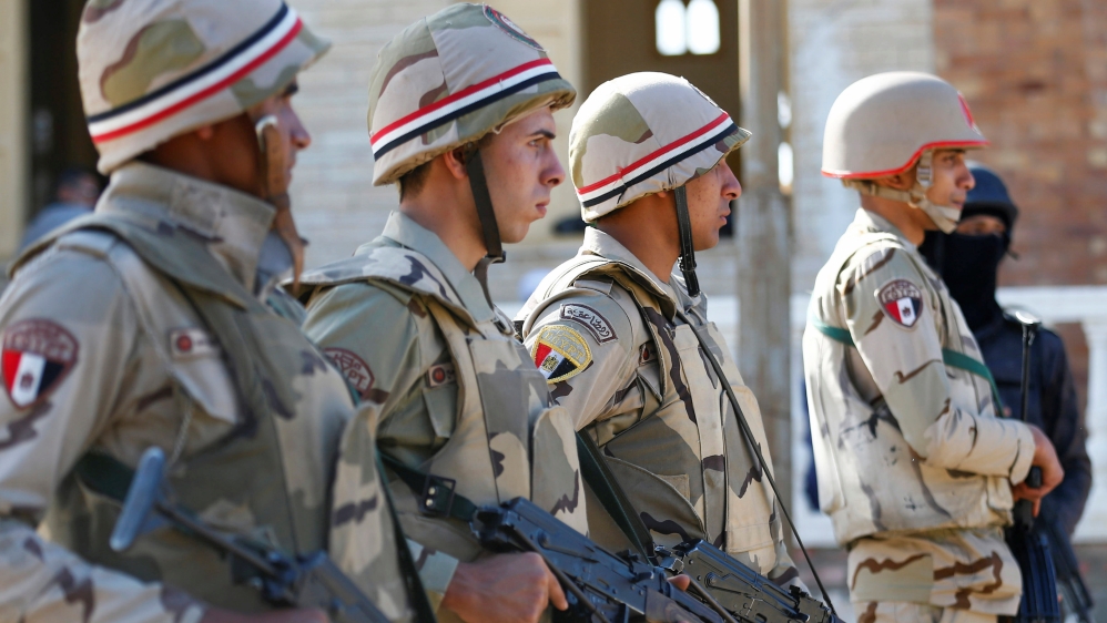 Military forces are seen in North Sinai