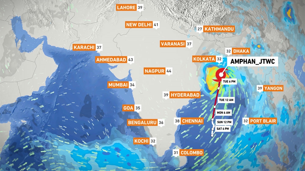 Cyclone Amphan barrels towards the India Bangladesh border