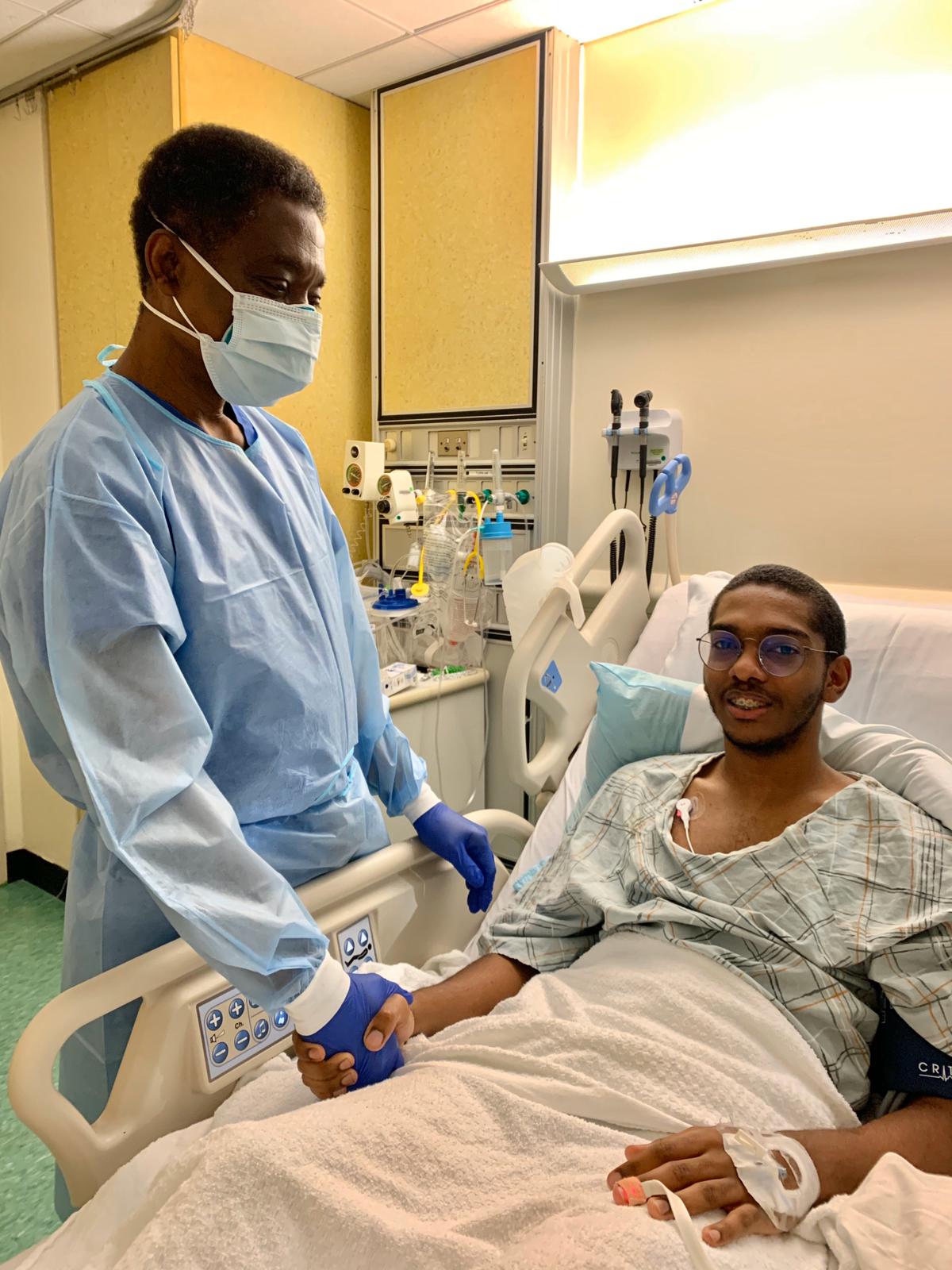 Dr George Ofori-Amanfo and David Vargas [Photo courtesy Mount Sinai Kravis Children’s Hospital]