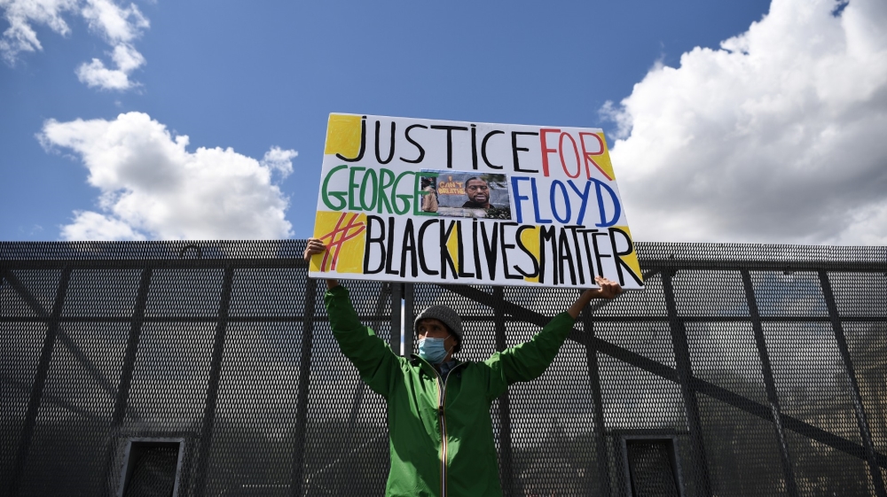 Demonstrators in Paris tried to gather in front of the US embassy in Paris [AFP]