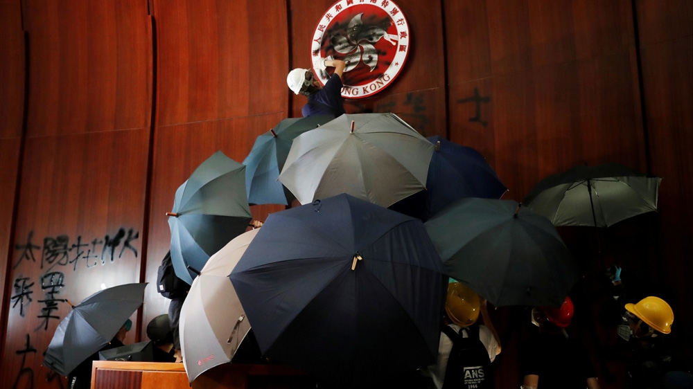 Hong Kong has been roiled by sometimes-violent protests for a year, triggered by an extradition bill that would have allowed people to be sent to mainland China for trial