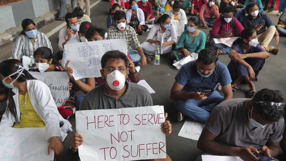 Junior doctors from Government Gandhi Hospital