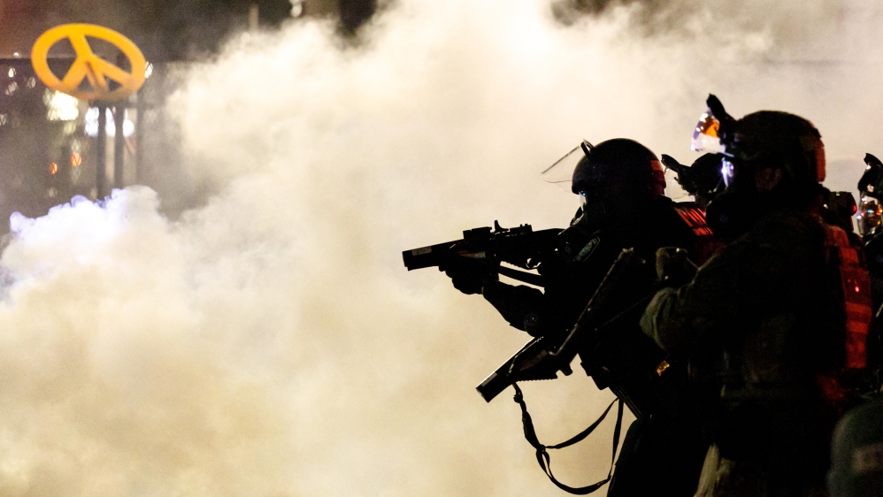 Tear-gas protest in Portland