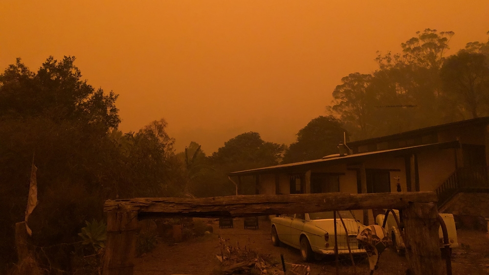 The sky turned orange as the fire bore down on Gabrielle Powell’s home in Cobargo in southern New South Wales