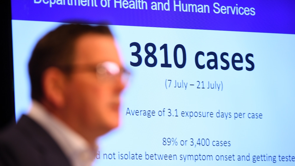 State Premier Daniel Andrews announces Victoria’s highest number of daily cases since the start of the pandemic