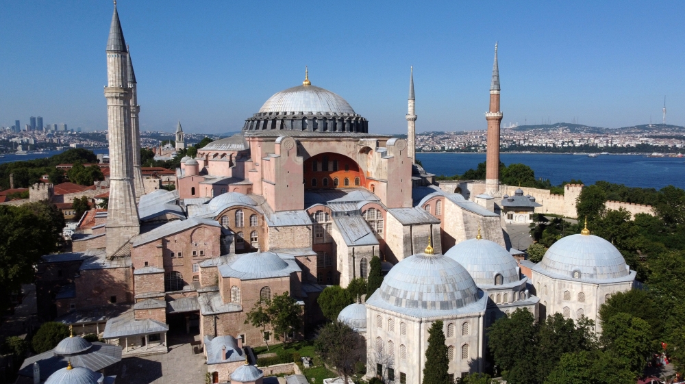 Byzantine-era monument of Hagia Sophia or Ayasofya is seen in Istanbul