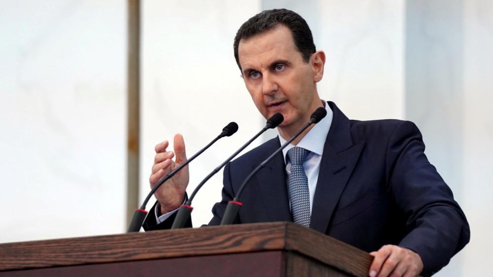Syria's President Bashar al-Assad addresses the new members of parliament in Damascus, Syria in this handout released by SANA on August 12, 2020. SANA/Handout via REUTERS