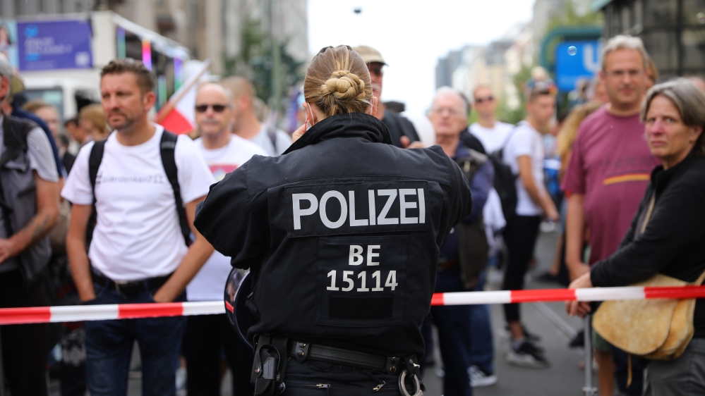Coronavirus Skeptics And Right-Wing Extremists Protest In Berlin