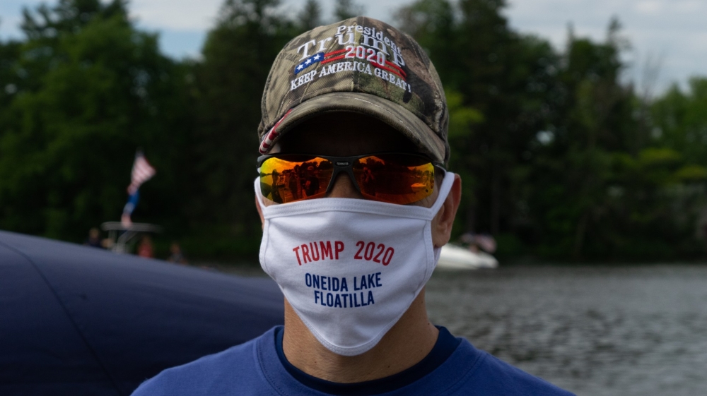 Hundreds of Trump supporters gathered in Brewerton, New York and took to the water to display their loyalty to the US president