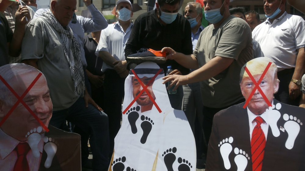 Palestine UAE-Israel deal protest AP photo