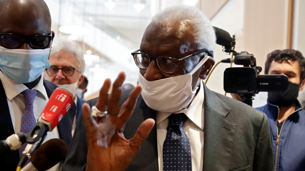 Former IAAF President Lamine Diack attends trial in Paris