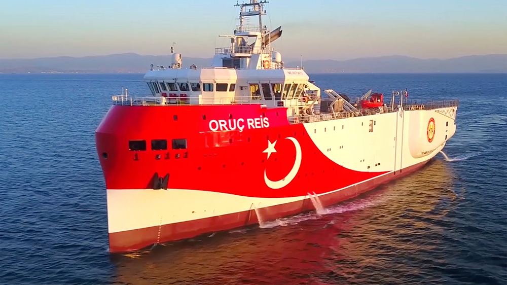 In this photo made from a video provided by the Turkish Energy Ministry on Wednesday, Aug. 12, 2020, Turkey''s research vessel, Oruc Reis, is heading in the west of Antalya on the Mediterranean, Turkey