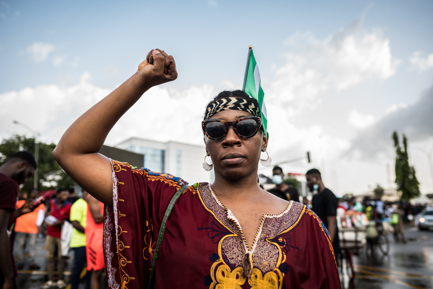 Rose, 28, florist: "For me, ending SARS was initially the real issue - but not anymore. Some protesters in different parts of the country were killed by police officers recently, so SARS is not my focus. We need to end police brutality in Nigeria; this is why I am protesting." [Etinosa Yvonne/Al Jazeera]