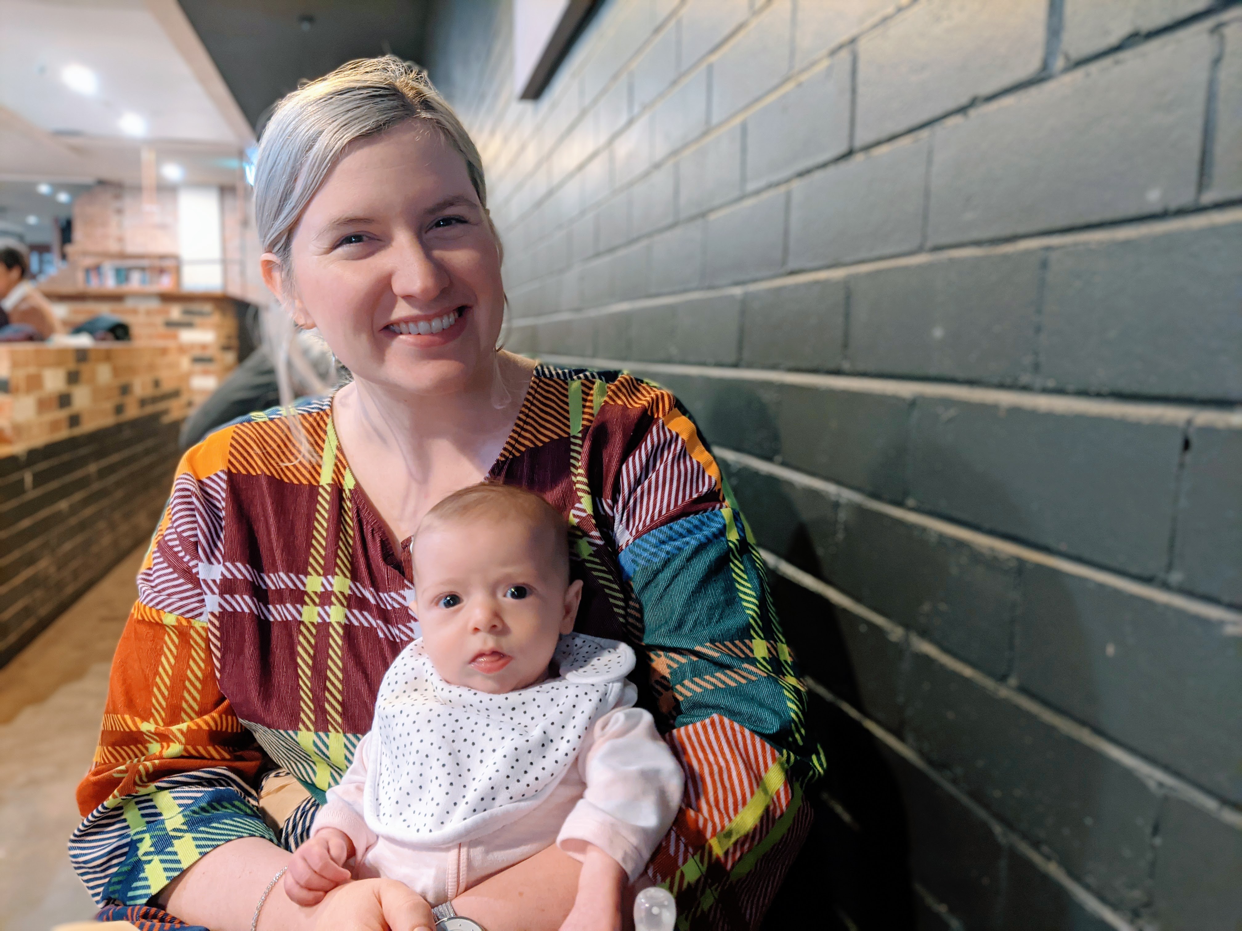 Caitlin Buttress with six-month-old Emily. She is worried the smoke from Australia’s catastrophic bushfires may have affected her baby’s health