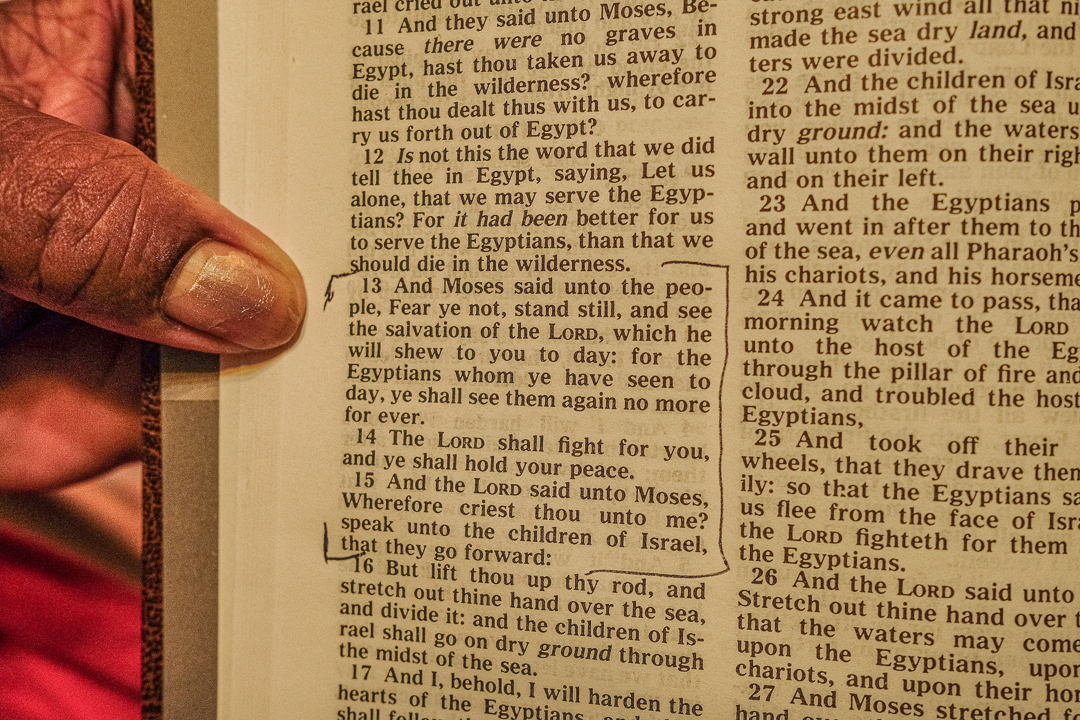 The Bible verse that convinced Robert and Bertha to stand still