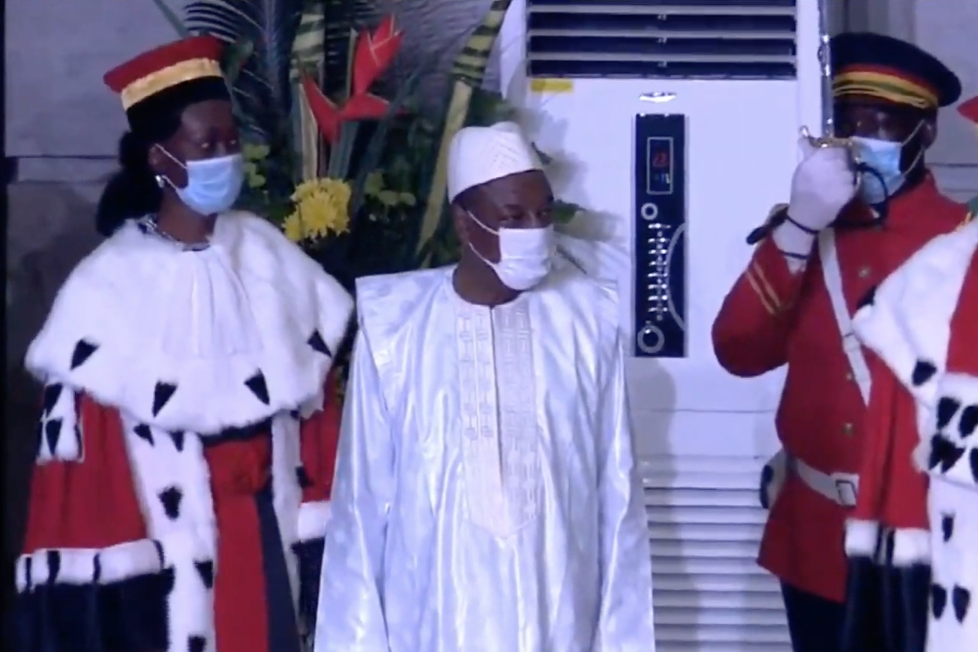 President Alpha Conde has been sworn in for a controversial third term [Screengrab/Al Jazeera]