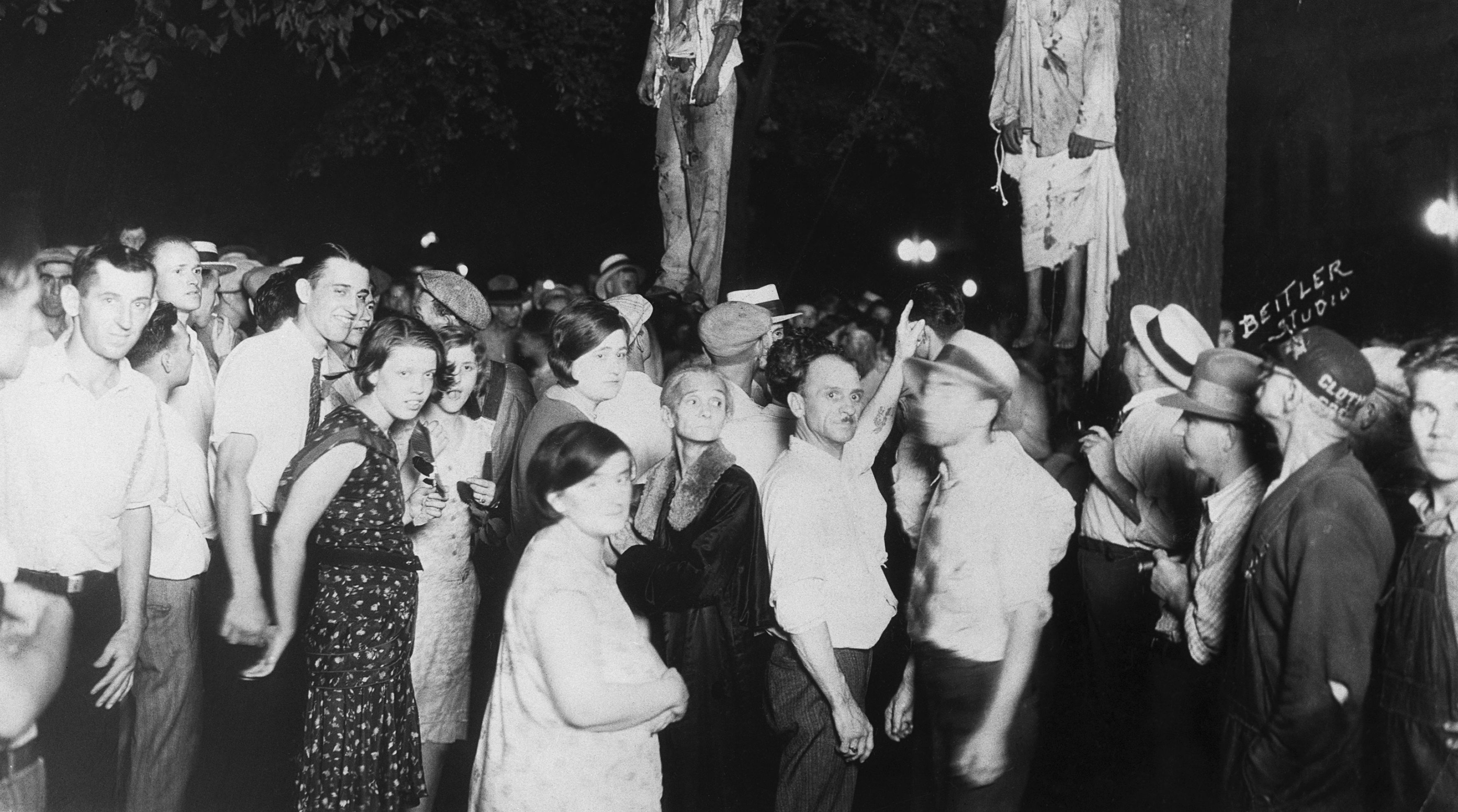 The lynching of Thomas Shipp and Abram Smith in Marion, Indiana, photographed by Lawrence Beitler